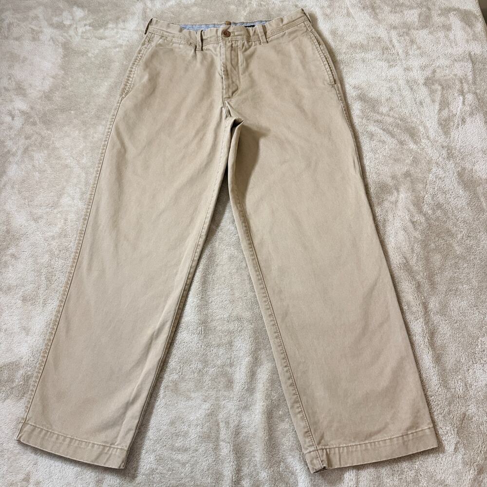 Timberland Mens 32x30 Straight Leg Chino Pants Khaki Beige Cotton Twill Workwear